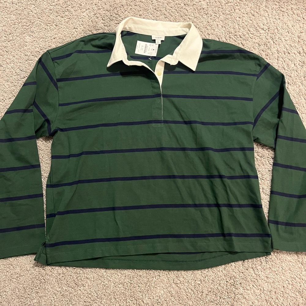 NWT women’s J. Crew factory Striped rugby shirt - XL